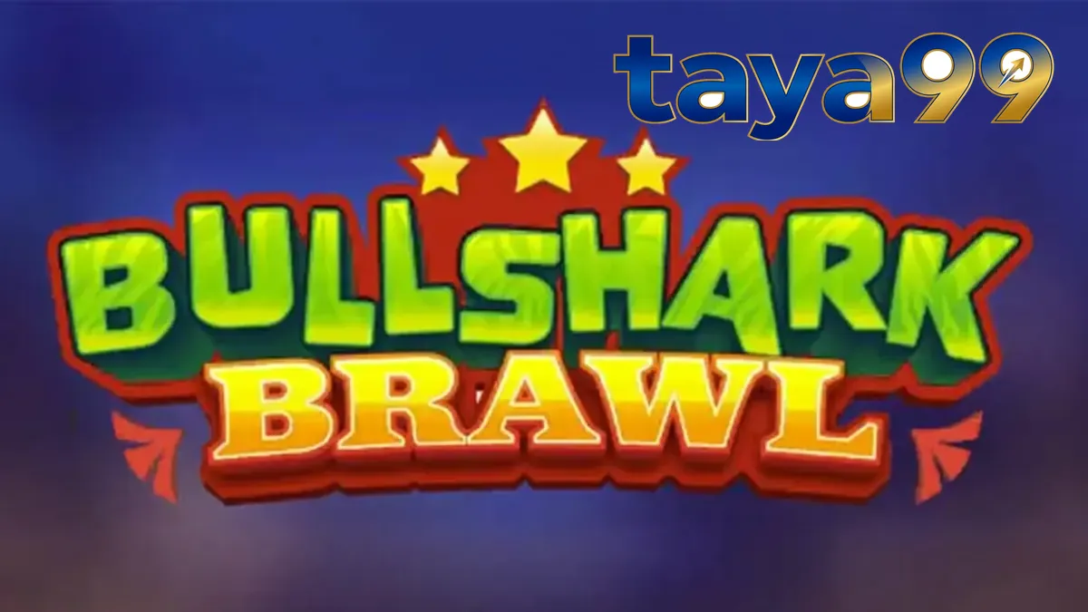 Isang makulay na underwater wrestling arena na may mga shark luchador sa background.